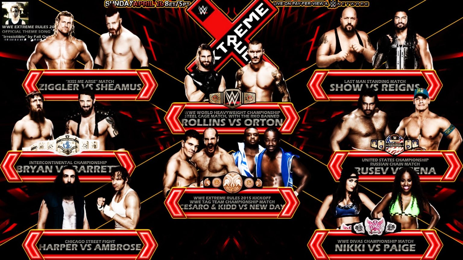 WWE Extreme Rules 2015 en VF + Raw avant et après ULTIMATECATCH.EU